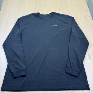 Patagonia Long Sleeve T-Shirt XL Black Responsibili-tee Graphic Logo Men's‎